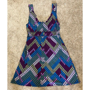 Disney Parks Womens Sleeveless Hidden Mickey Multicolor‎ Dress Size Medium